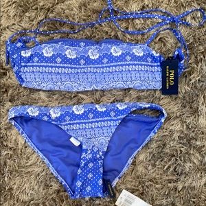 Ralph Lauren NWT Bikini set blue and white.